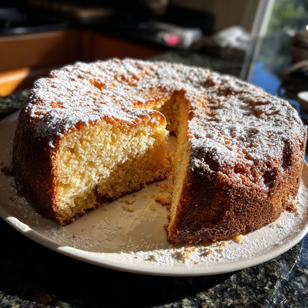 Zitronenkuchen mit Puderzucker