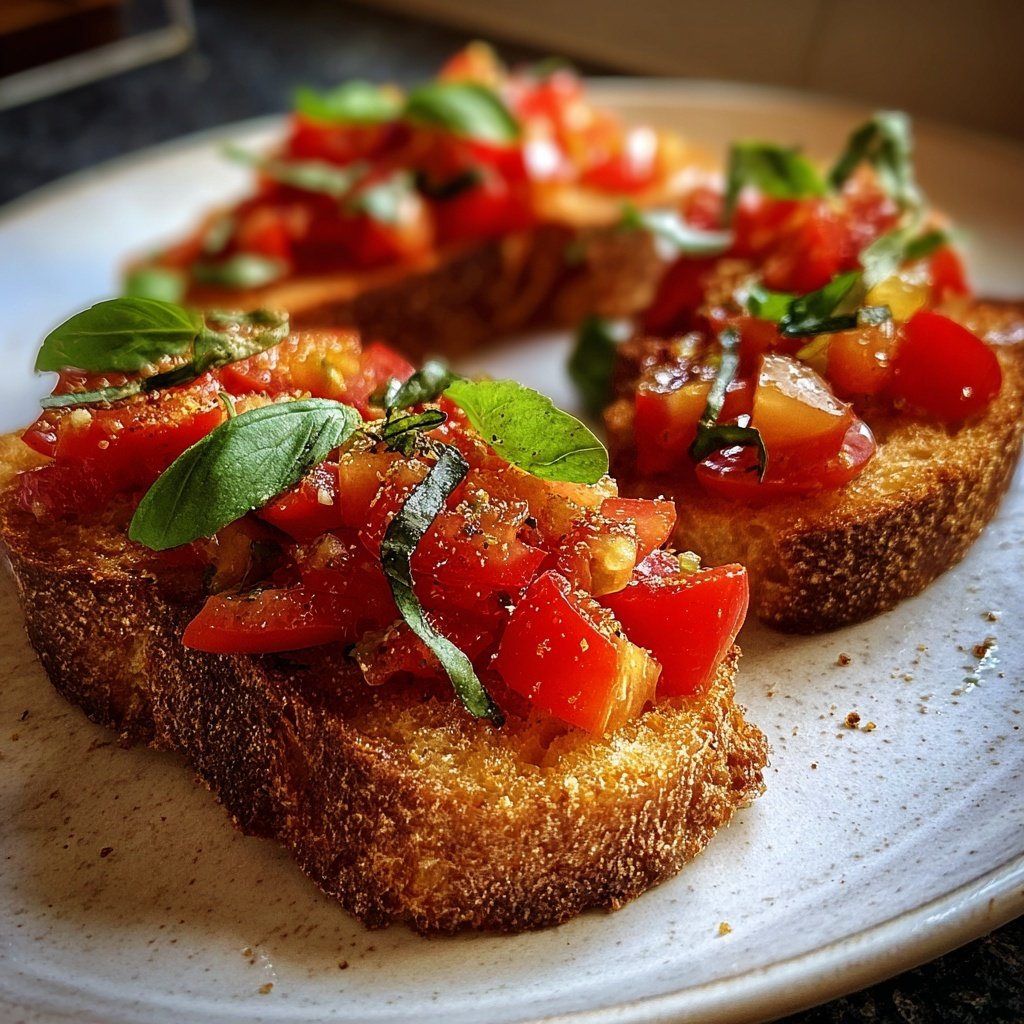 Bruschetta mit Tomaten und Basilikum