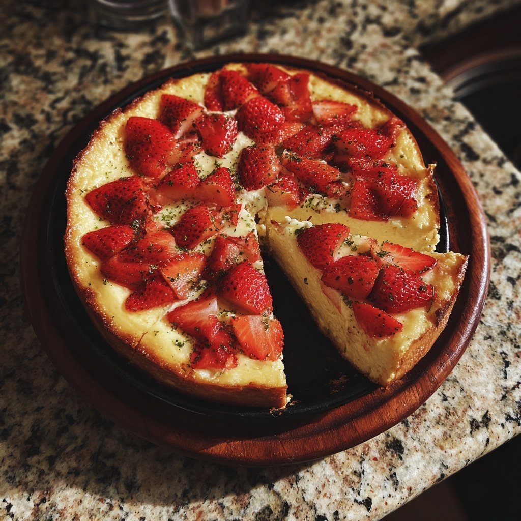Saftiger Erdbeerkuchen Mit Vanillepudding