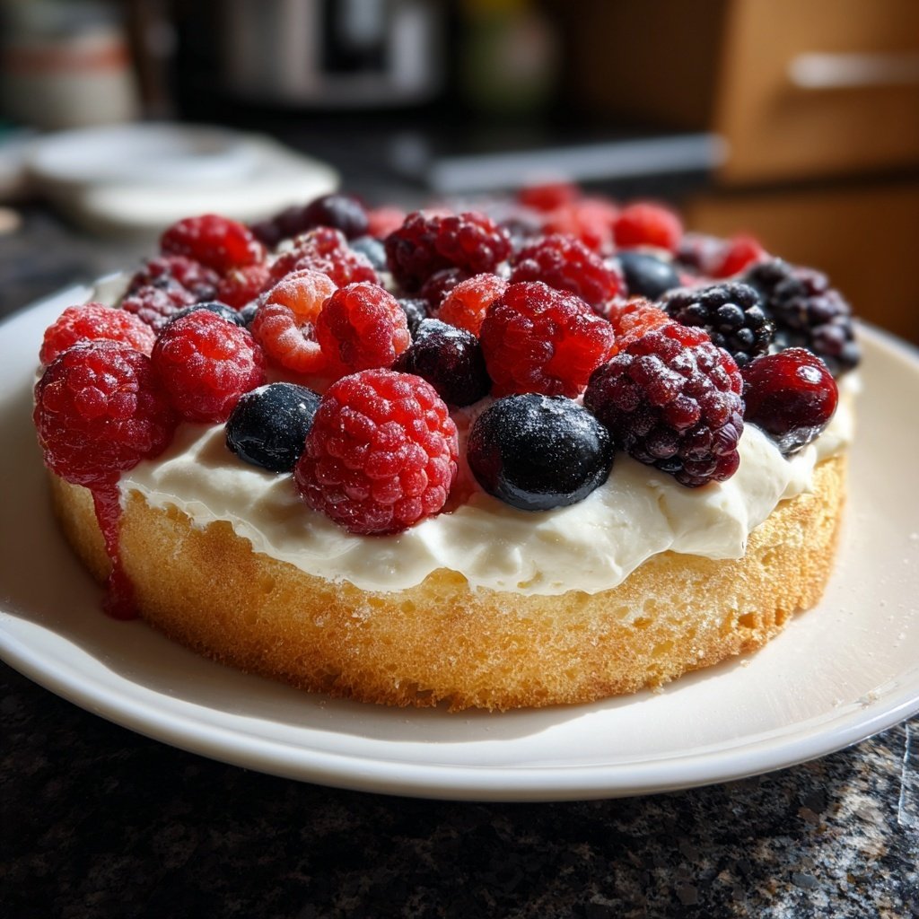 Pfannkuchen mit Quark und Beeren