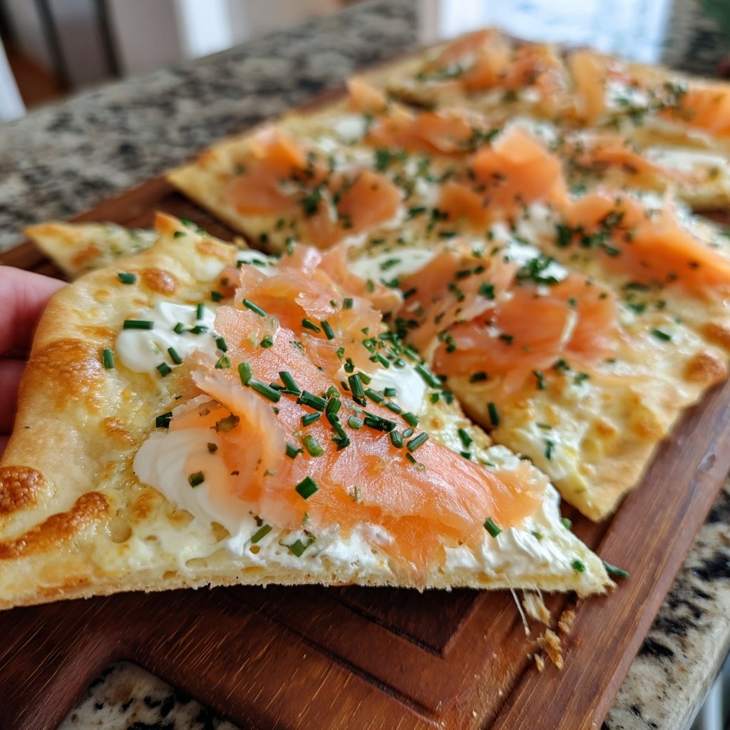 Flammkuchen mit Räucherlachs